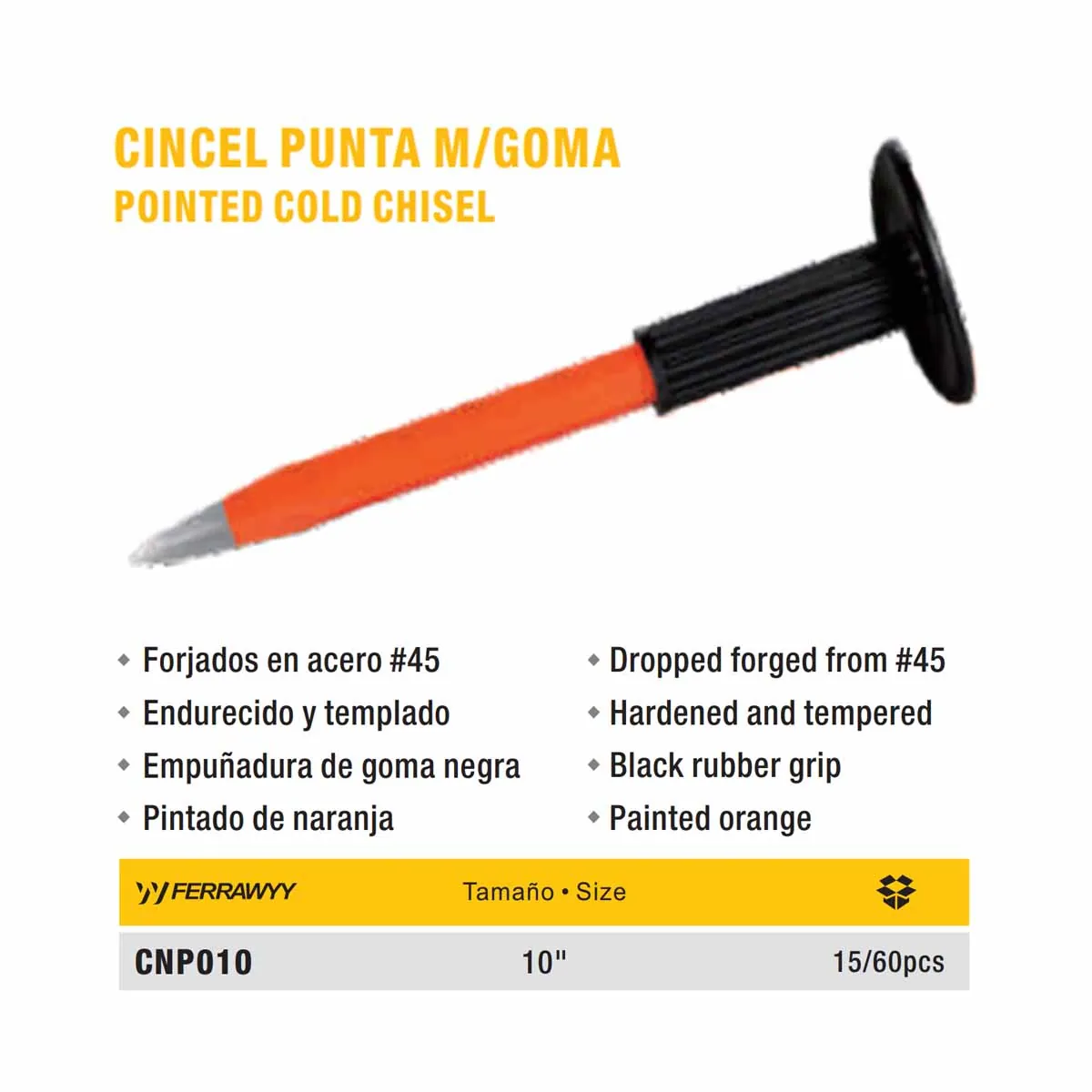 CINCEL PUNTA M/GOMA UYUST 10"