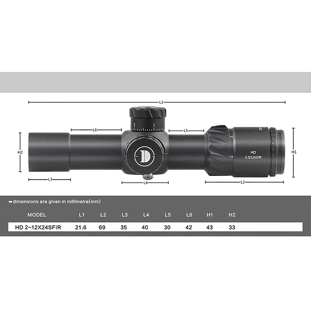 MIRA TELESCÓPICA HD 2-12X24SFIR 4