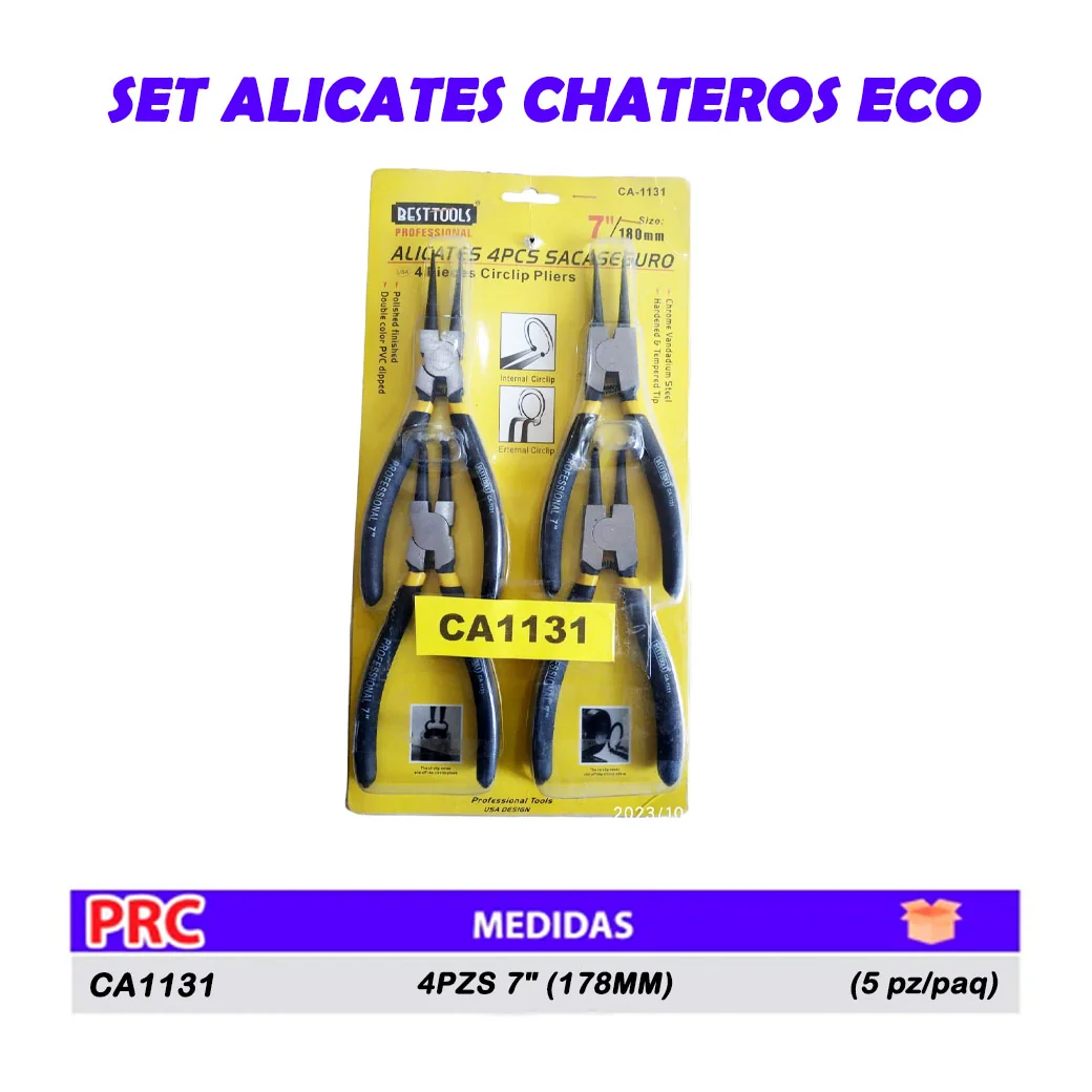 SET ALICATES CHATEROS ECO 4PZS 7" (178MM)