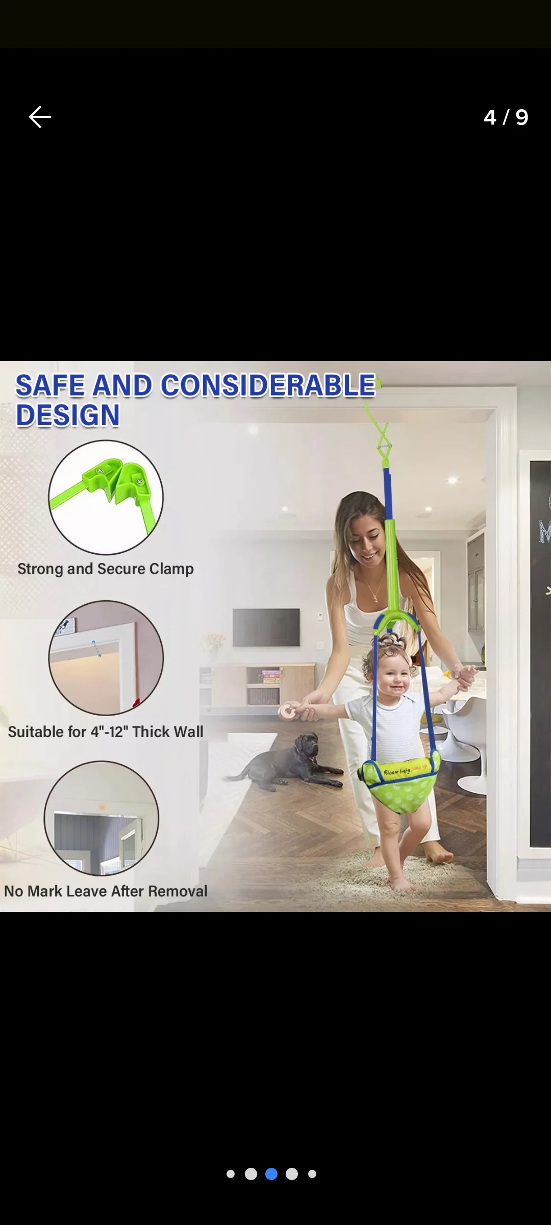Columpio colgante para bebe con pinza