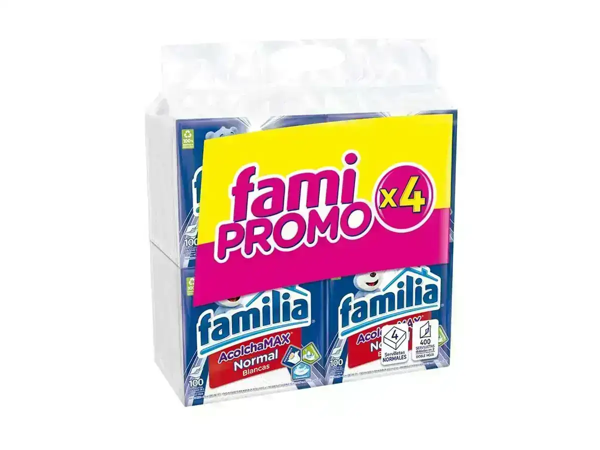 Servilleta familia normal 4 paquetes x 100unds