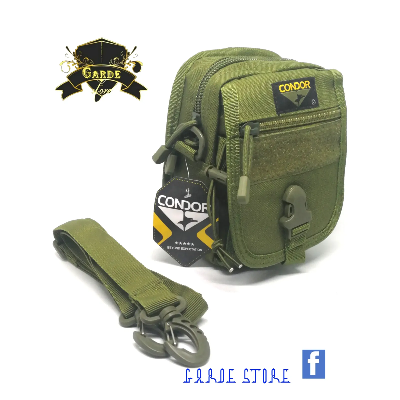 Pouch morral táctico con tapa. 