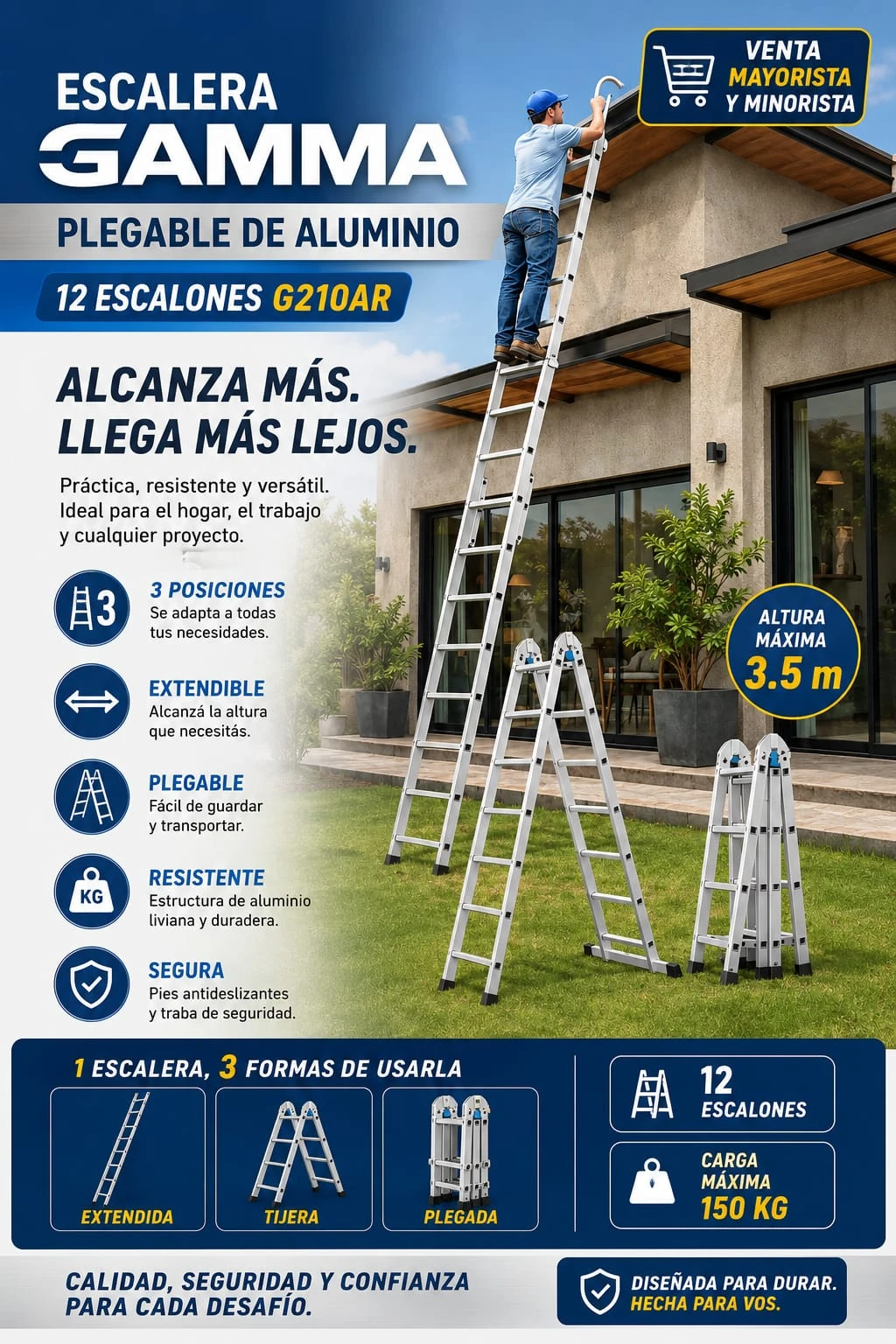 Escalera Articulada Alum Gamma G210AR