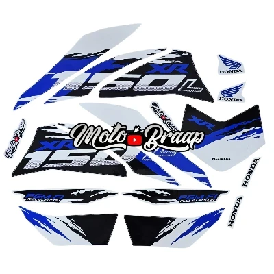 XR 150 L Calcomanias 2025 chispas Azul blanco negro
