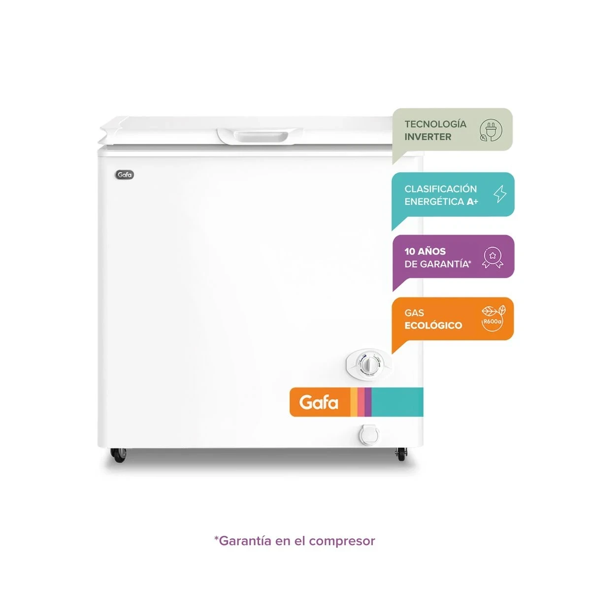 FREEZER HORIZONTAL GAFA BLANCO INVERTER 205LTS 