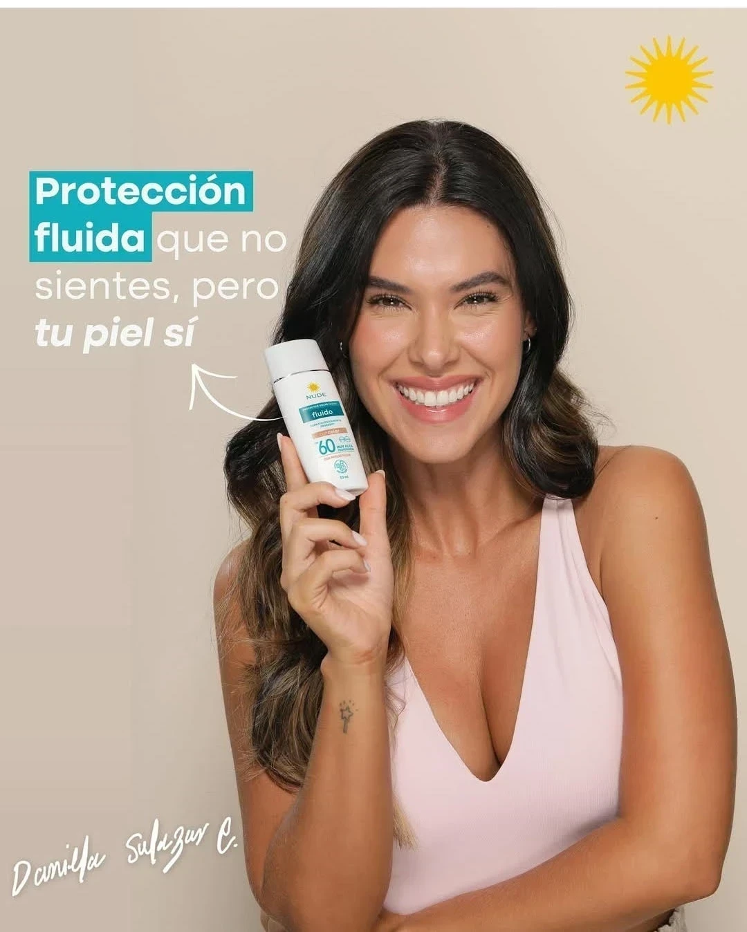 prebel nude protector facial con color fluido spt60