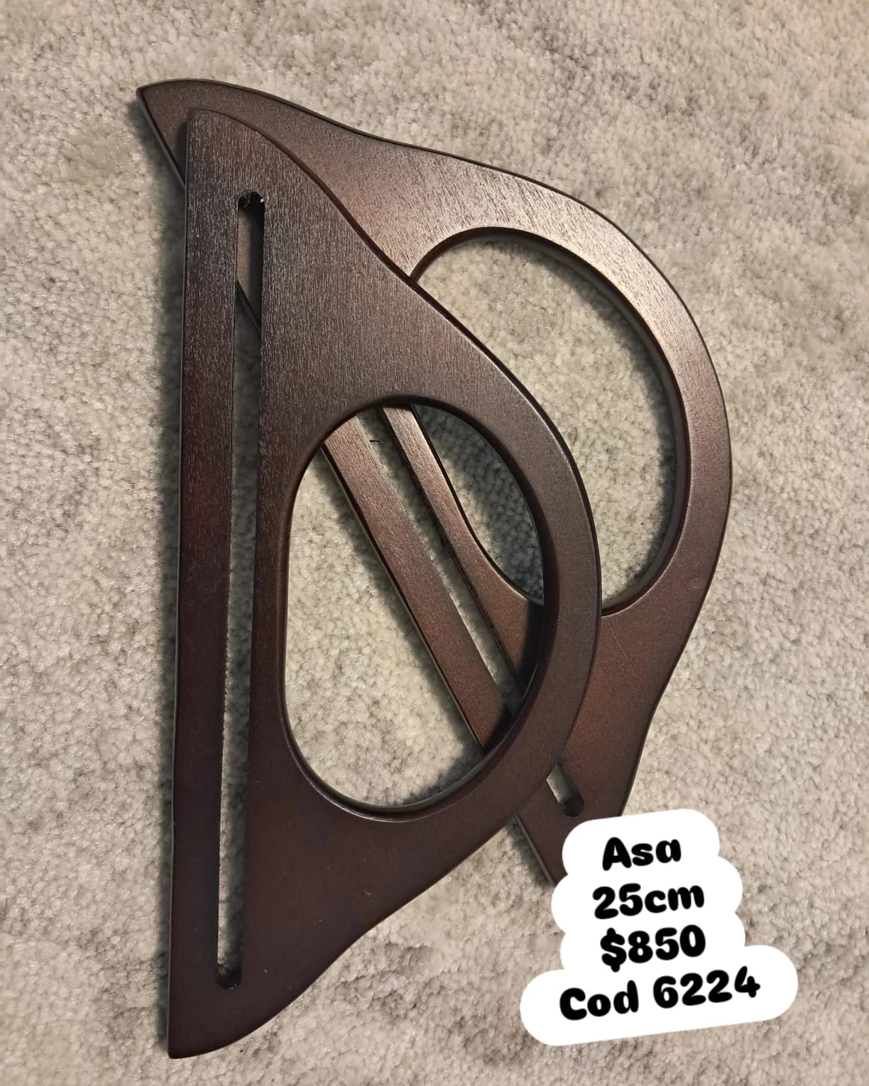 ASA OVALADA MADERA MARRON OSCURO