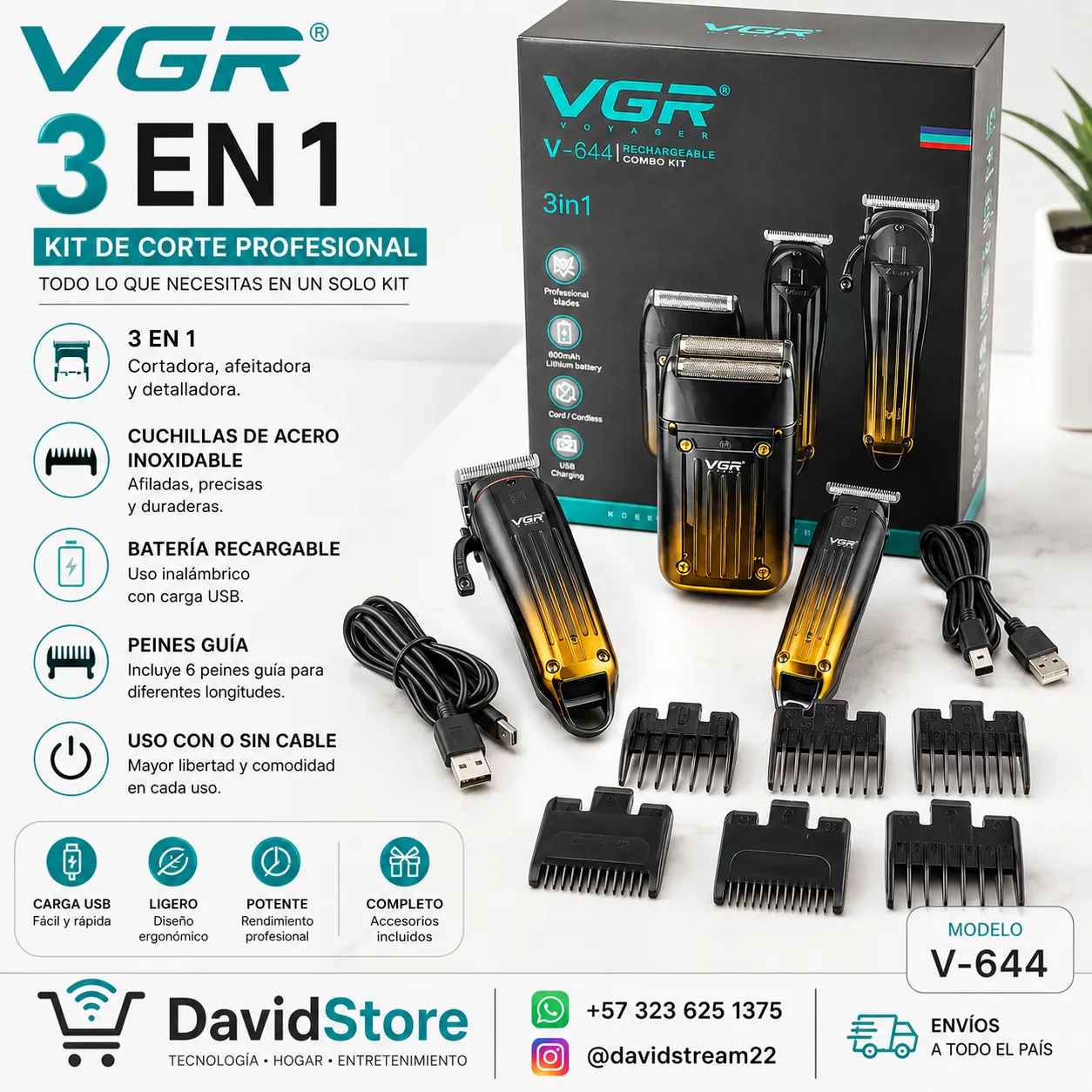 Kit de Corte Profesional VGR 3 en 1