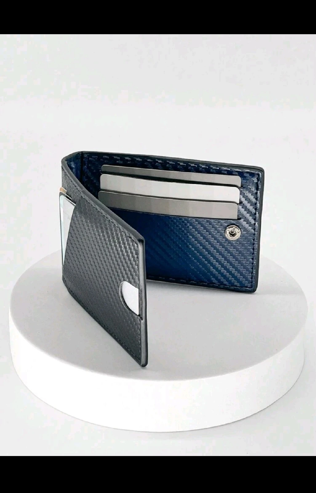 Billetera Ejecutiva Slim con Clip para Billetes y Estilo Fibra de Carbono 4