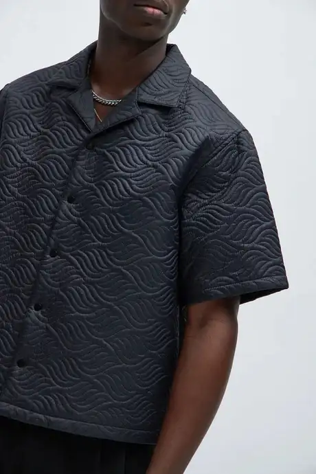 Java Quilted Nyon Shirt - Black 2