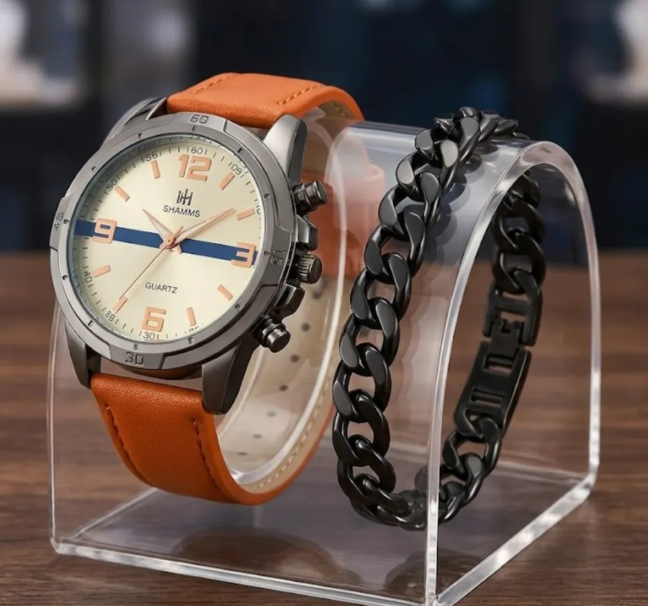 Reloj Cuarzo y Pulsera Black