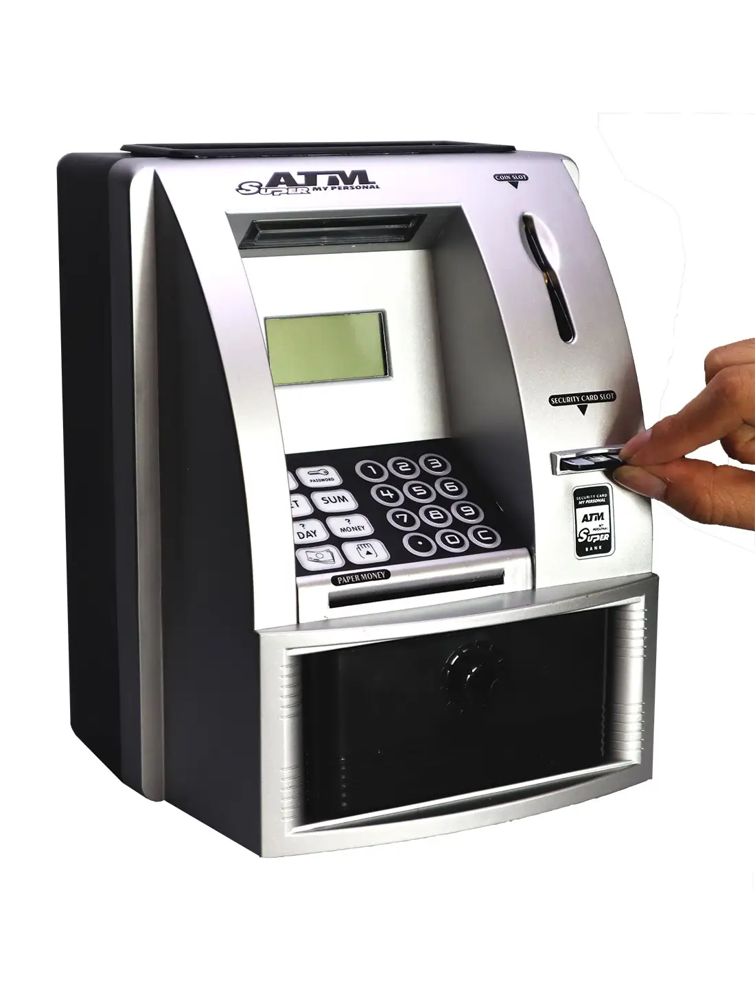 Alcancia Digital Mini Cajero Automatico Para Ahorro. Color Plata  2