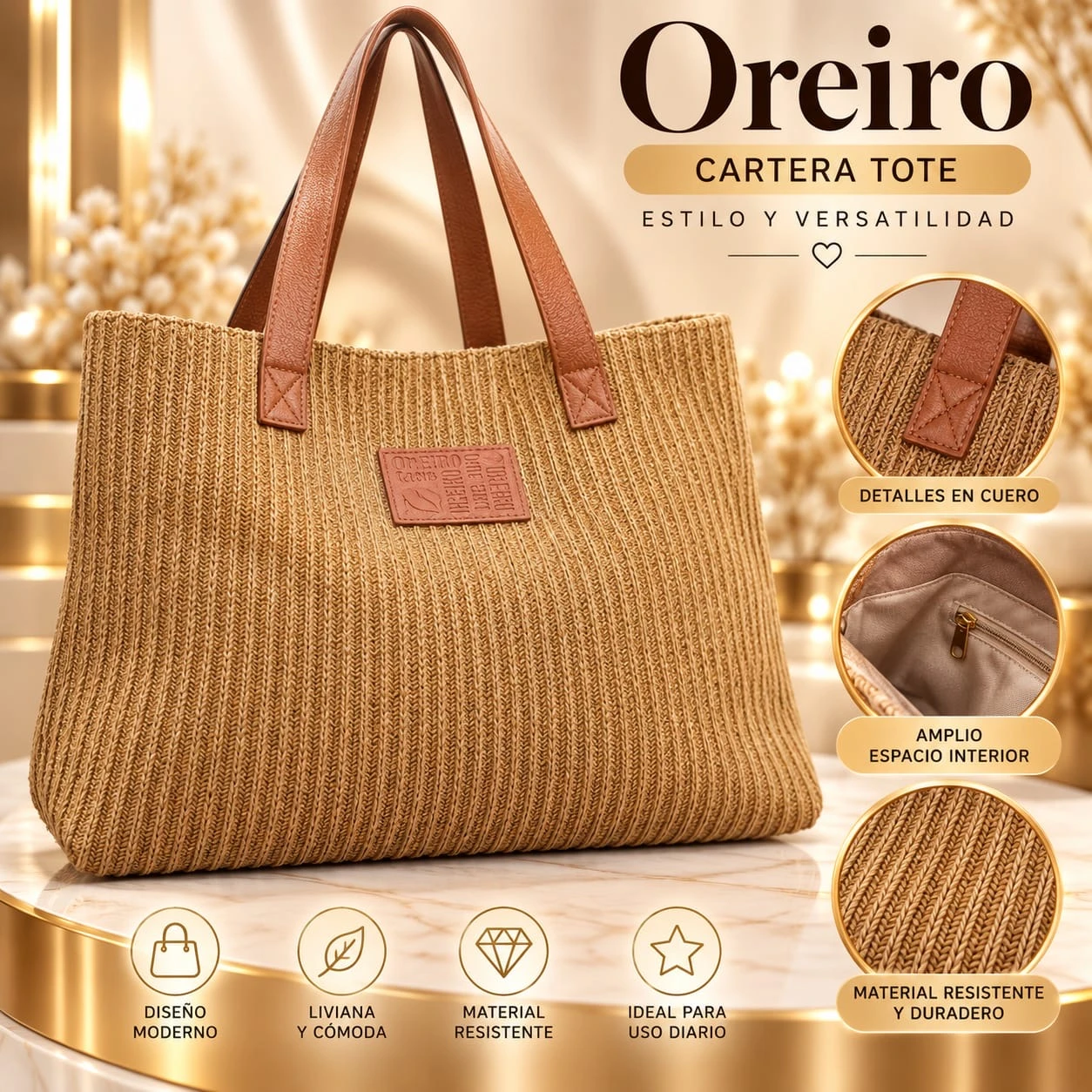 CARTERA TOTE OREIRO – MARRÓN