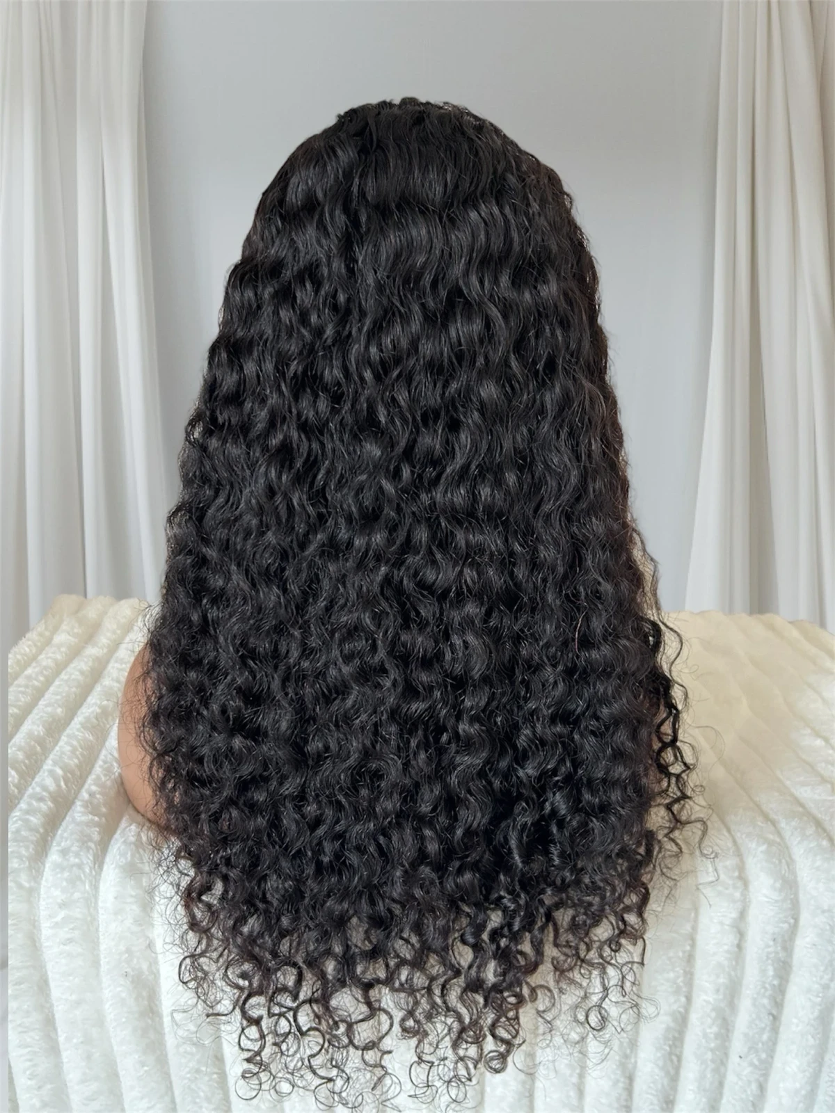 Peluca Rizada en U cabello Humano 24 pulgadas 4