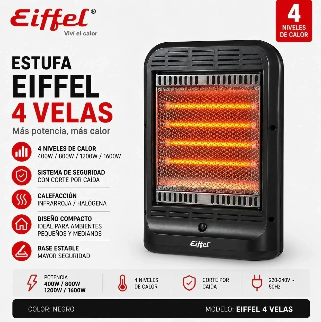 ESTUFA EIFFEL 4 VELAS