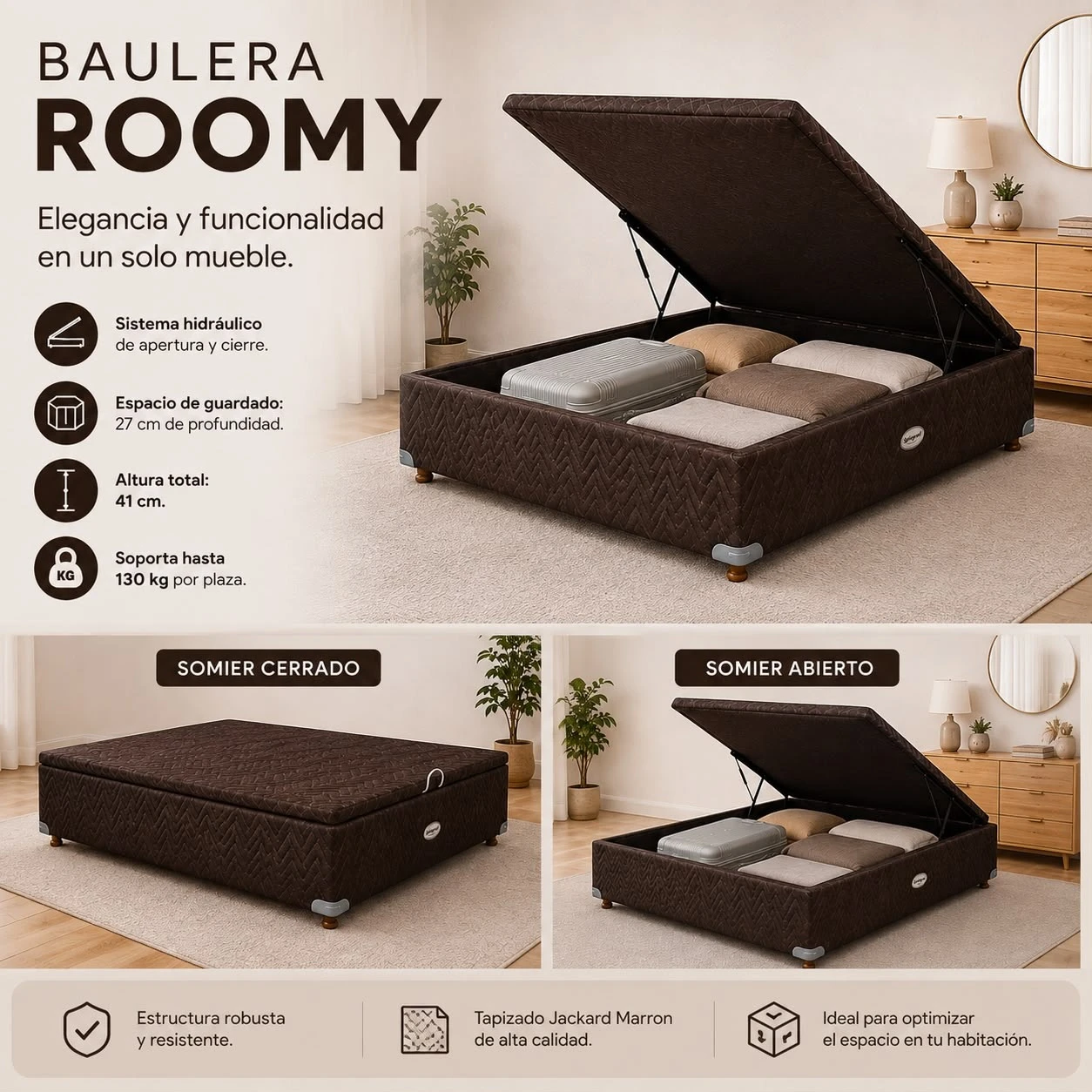 BOX BAULERA SPRINGWALL ROOMY 140 x 190 x 41cm 