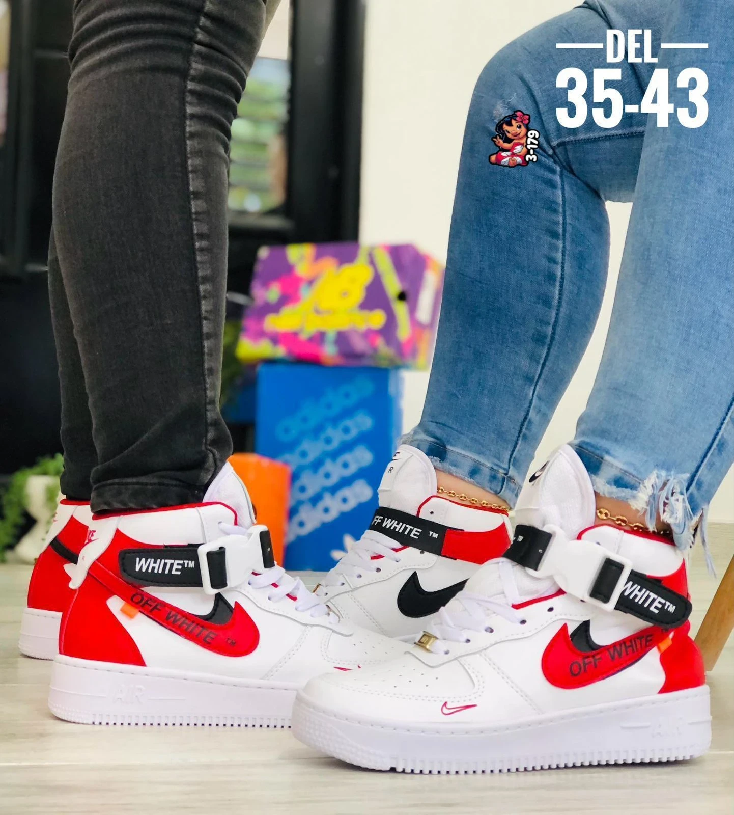 Nike Off White Blanco Rojo Unisex