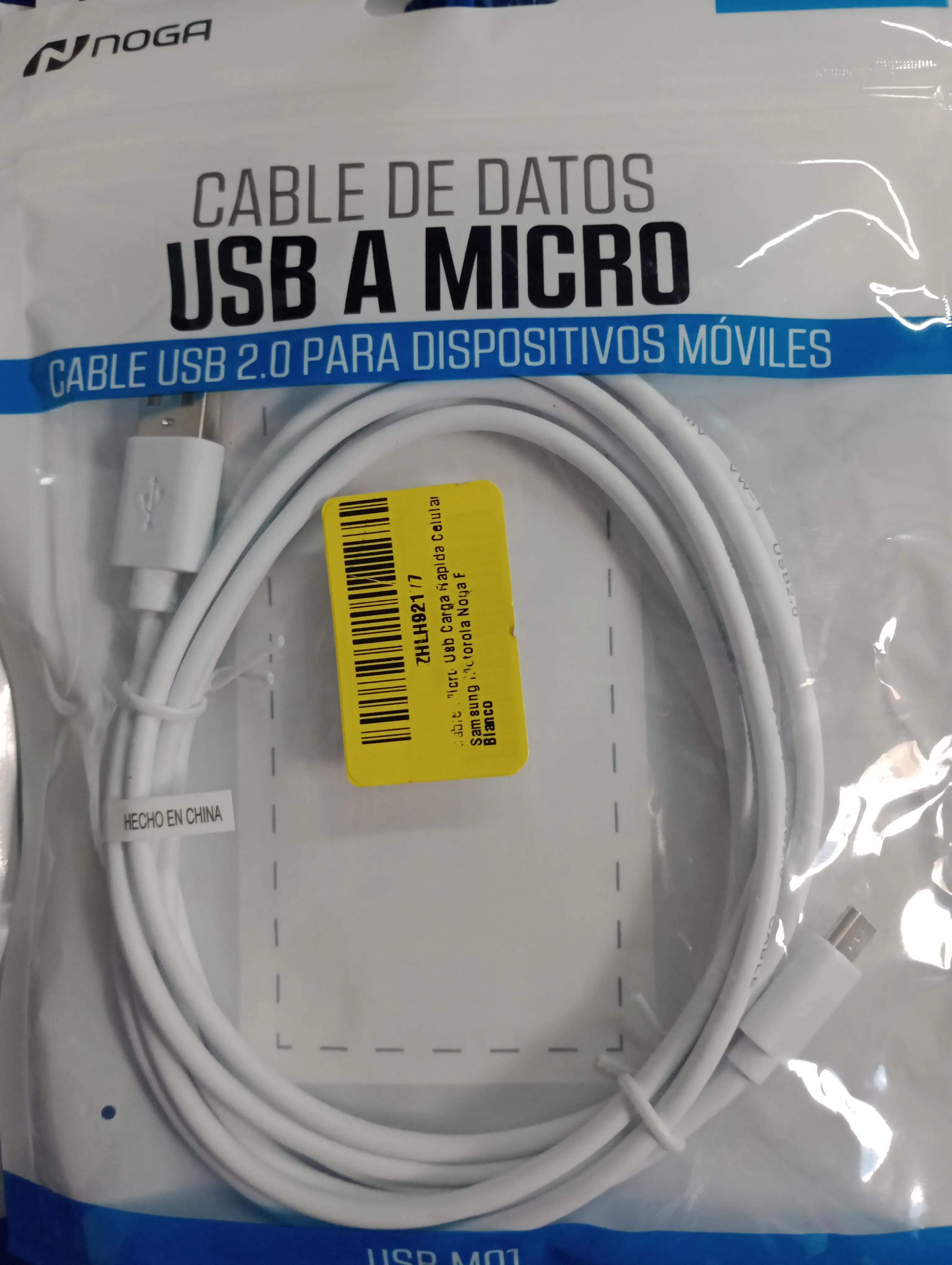 Noga cable usb A micro usb / m01 blanco