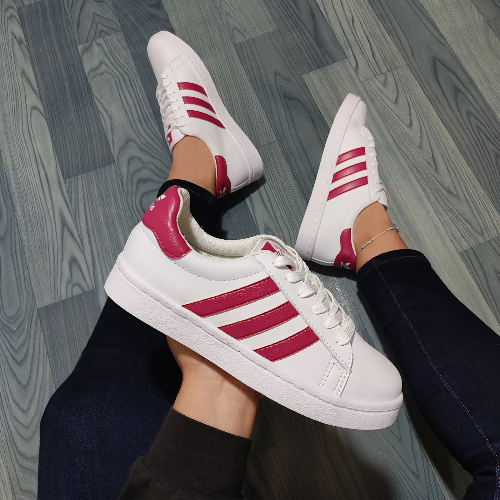 Adidas Dama Blanco/Fucsia