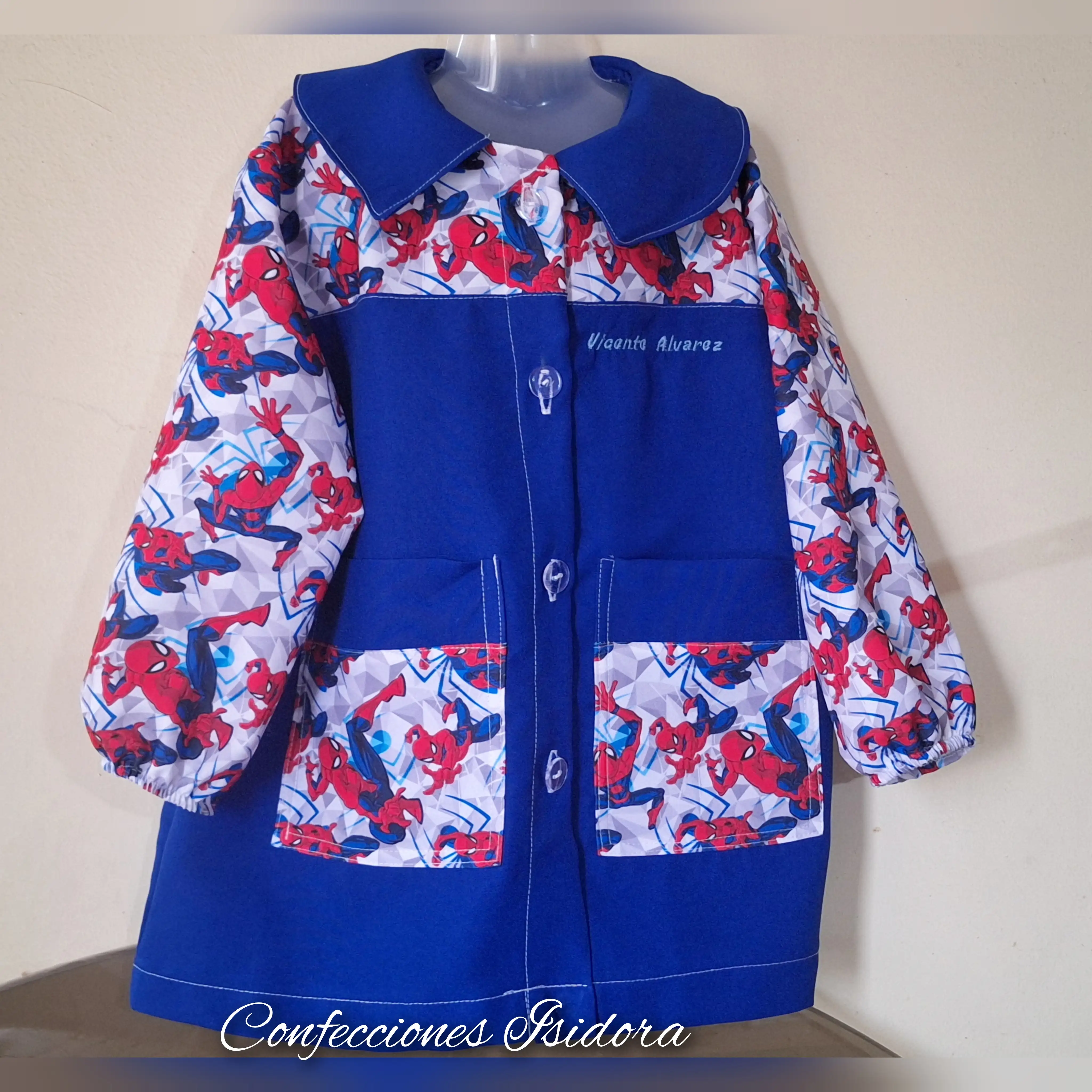 Delantal spaiderman, Azul rey 