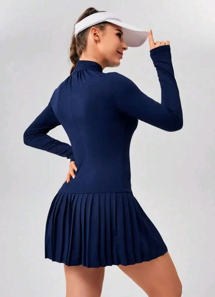 Vestido tenis con dobladillo plisado básico 2