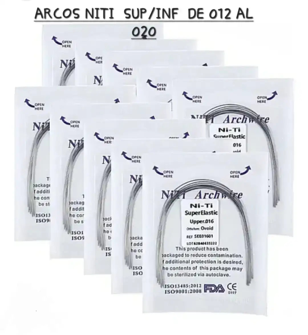 Arcos Niti sup/inf del 012 al  020 (20 paqutes)
