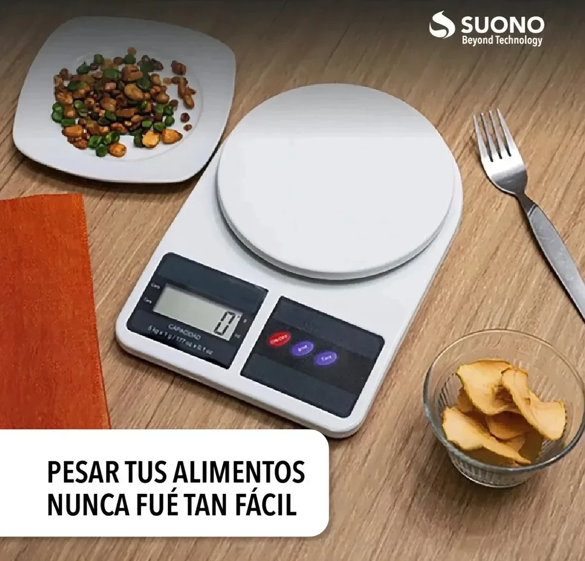 Balanza De Cocina Digital 10kg Capacidad Máxima 10 G Color Blanco