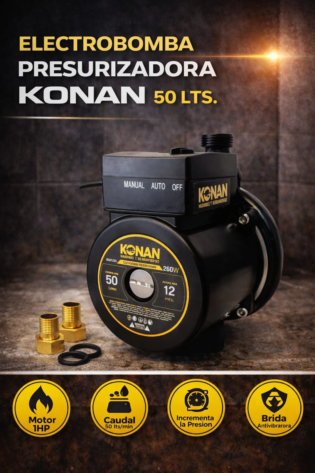 ELECTROBOMBA PRESURIZADORA KONAN 50 LTS