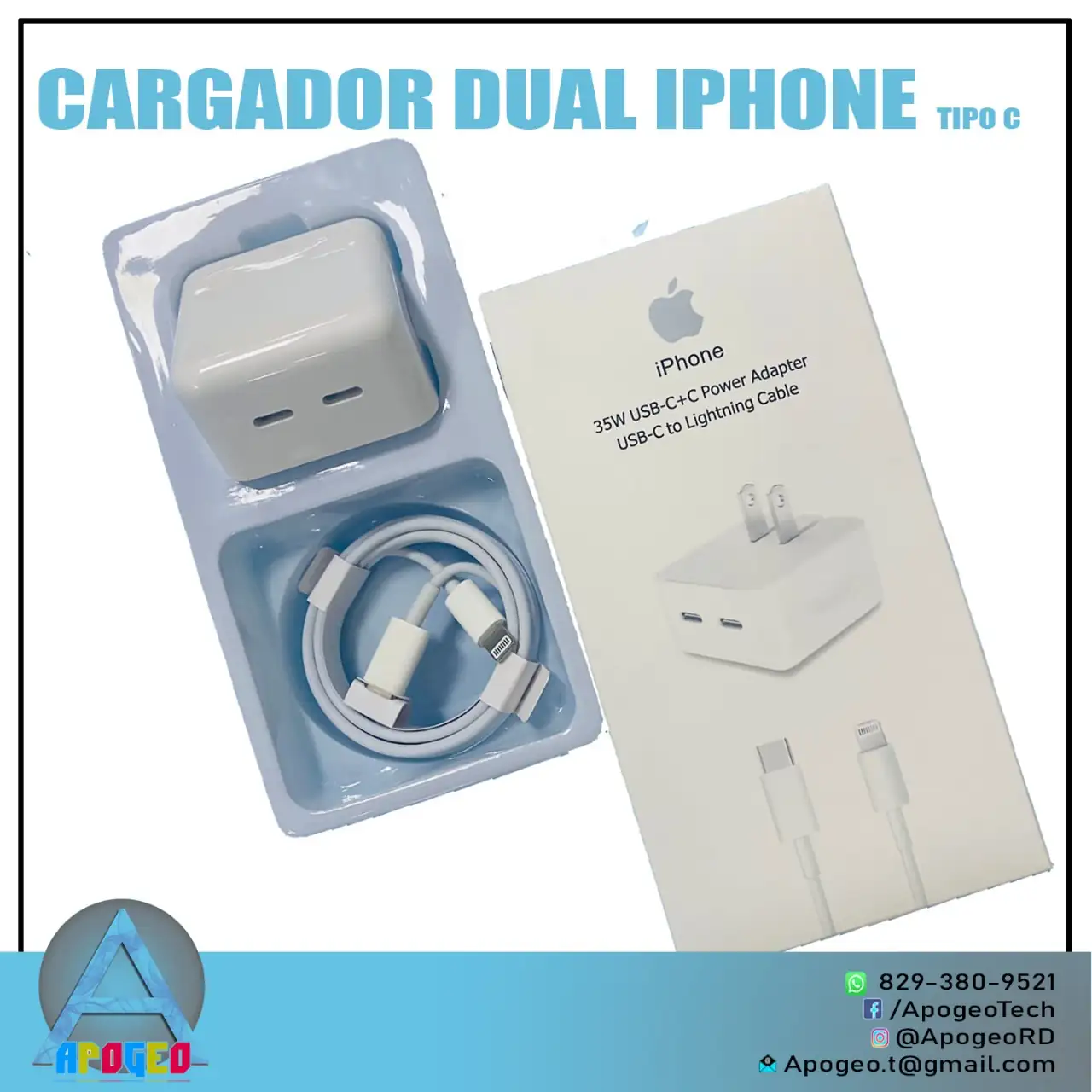 Cargador IPhone Dual Tipo C 