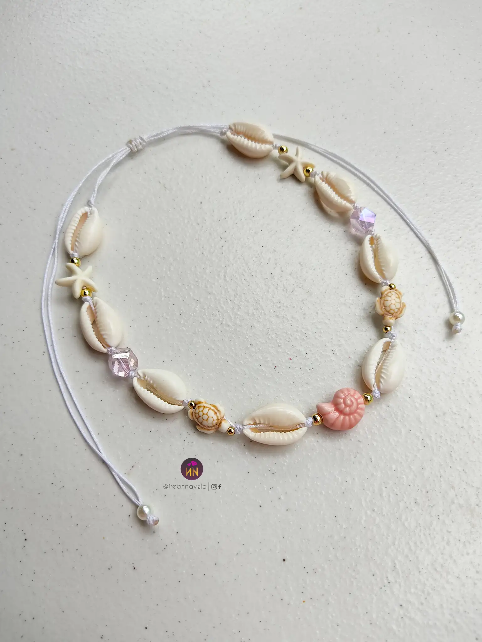 Collar caracol rosado 4