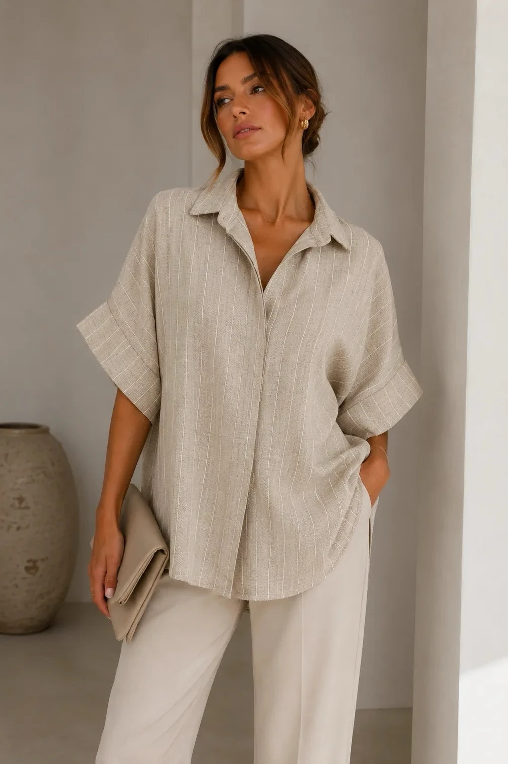 CAMISAS A RAYAS LINO