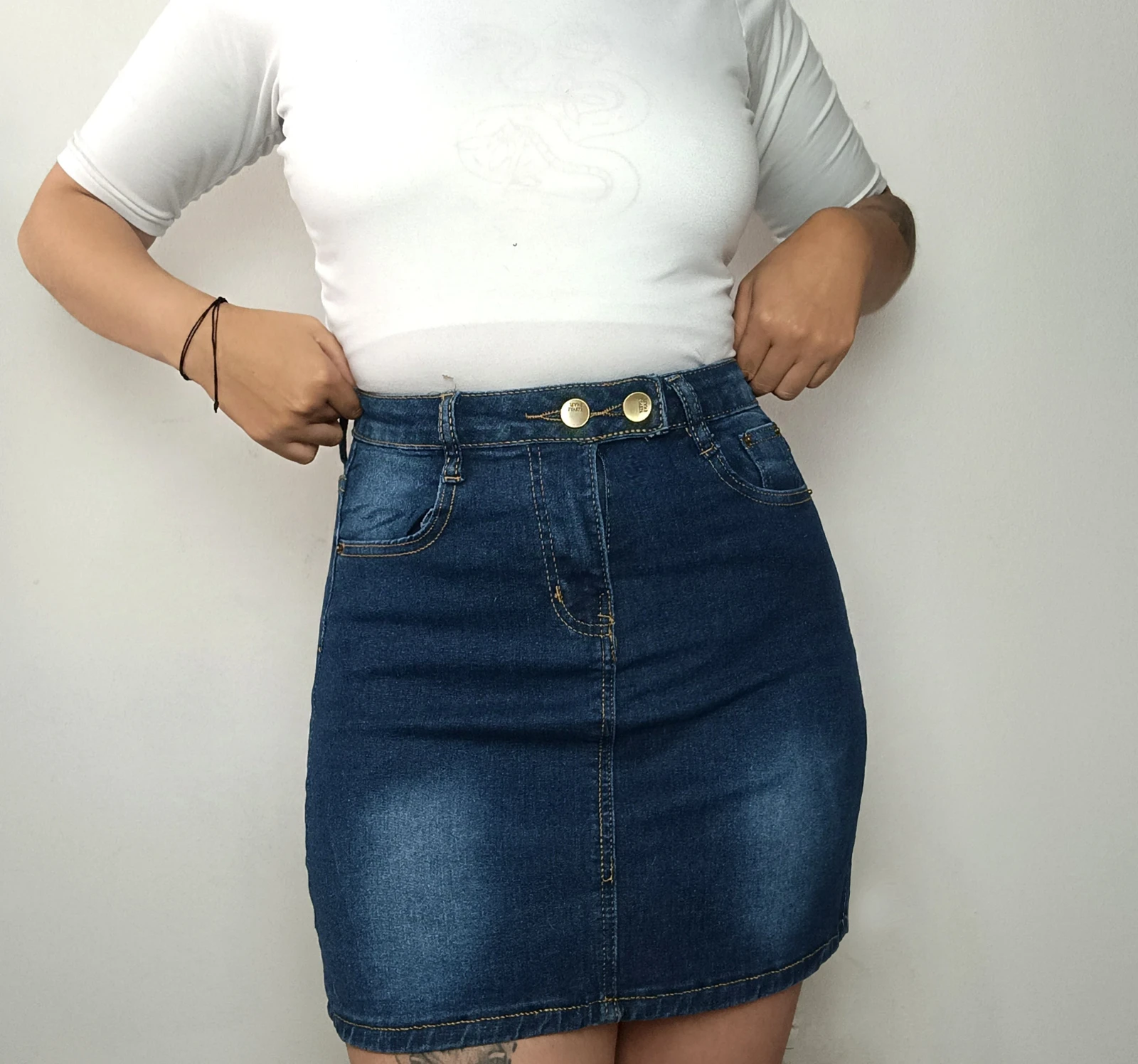 Falda jean licrada 
