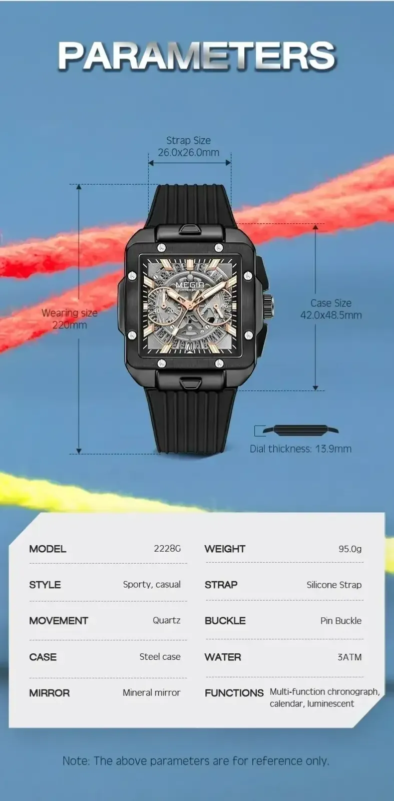 MEGIR Reloj de Cuarzo para Caballeros en Oferta especial. 4