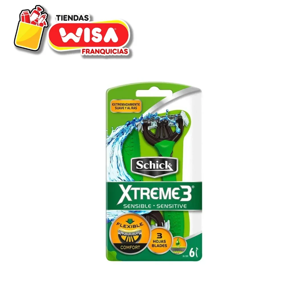 Schick Xtreme Verde X 3 Hojas
