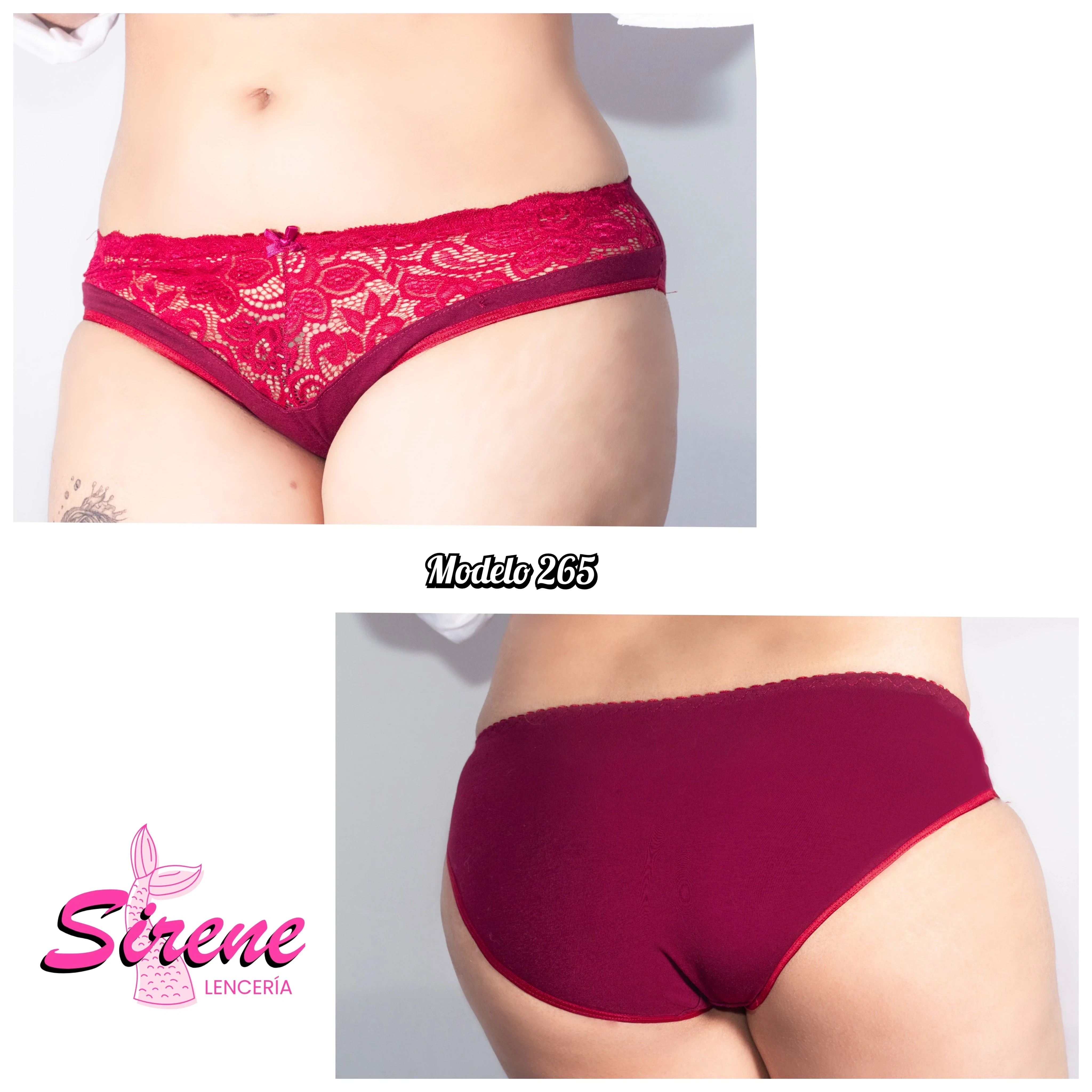 Bikini de licra algodón con encaje