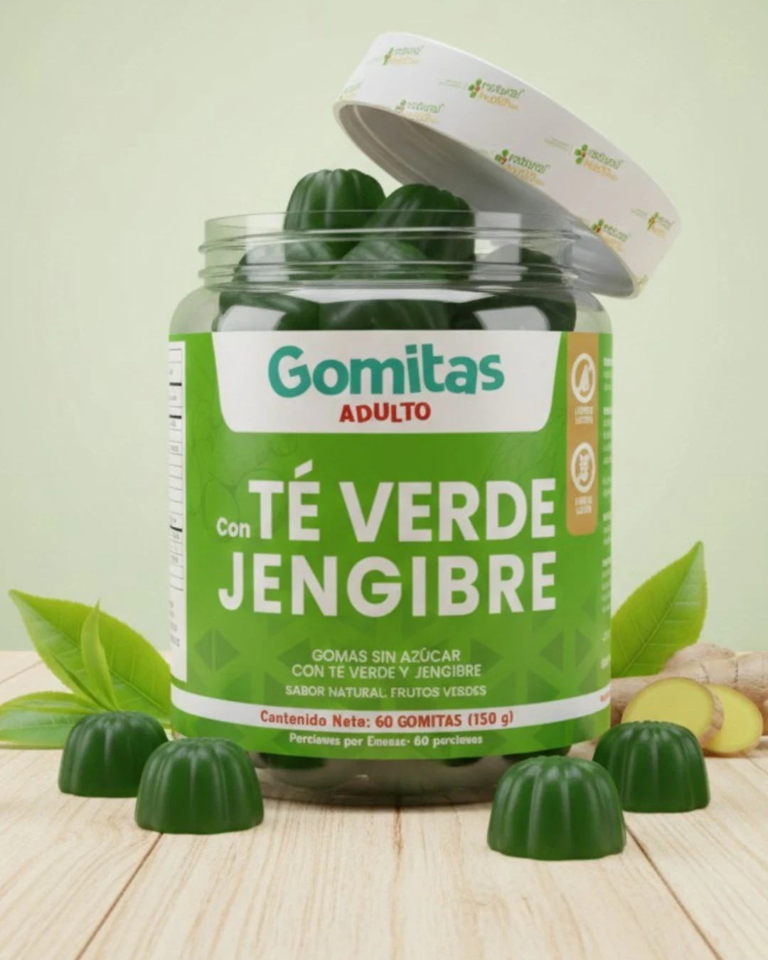 Gomas con tè verde y jenjibre 