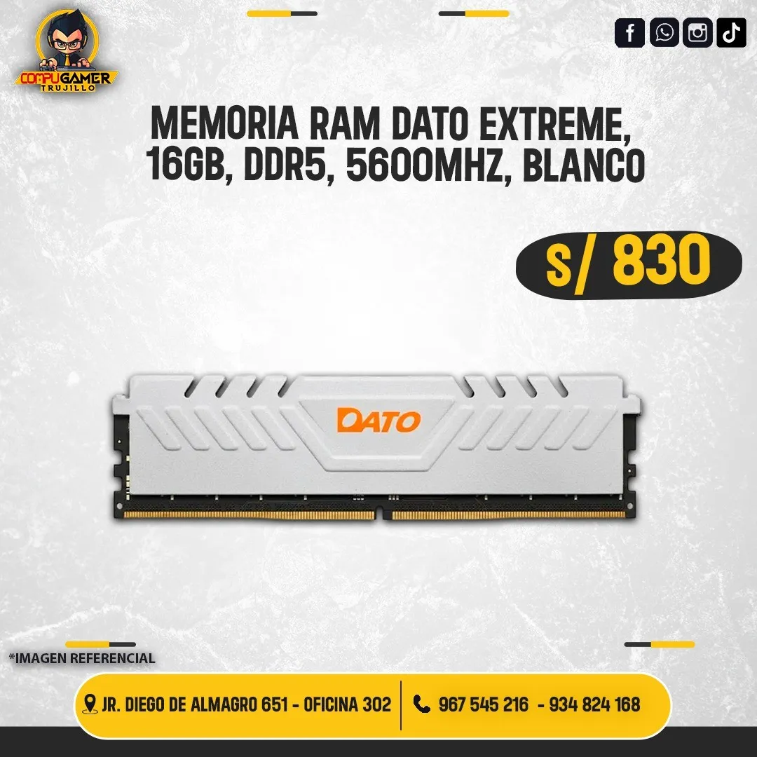 MEMORIA RAM DATO EXTREME 16GB, DDR5, 5600MHZ