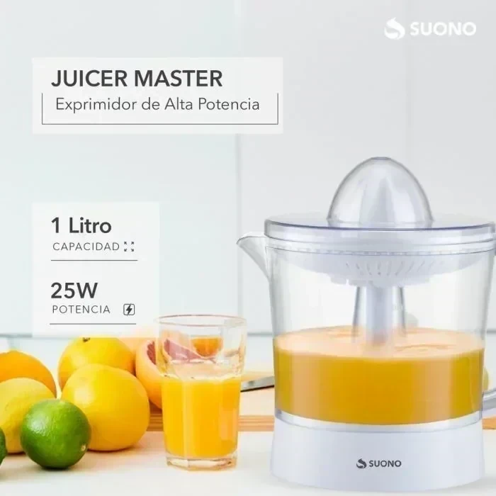 EXPRIMIDOR DE JUGOS ELÉCTRICO SUONO 1.2 L 25W 2 CONOS 4