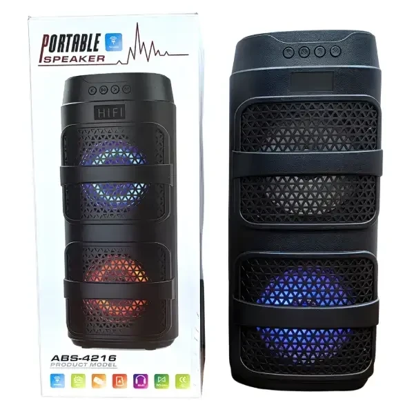 Parlante Portátil Sing-e ABS-4216 con Luces LED y Bluetooth