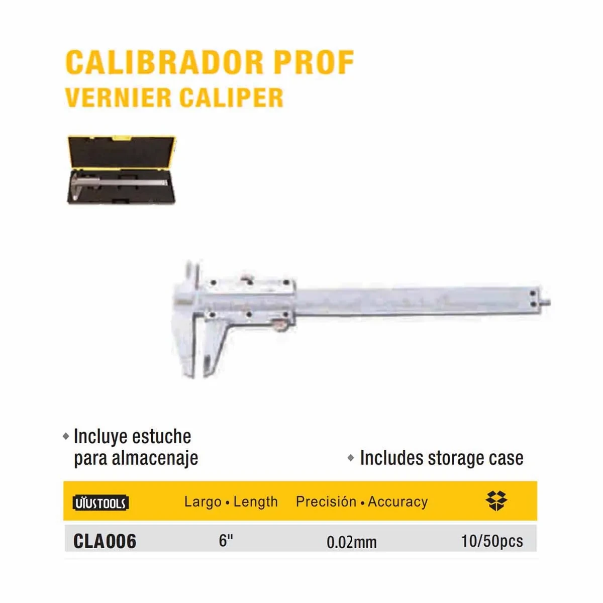 CALIBRADOR UYUST 6" 150mm 0.02 PR