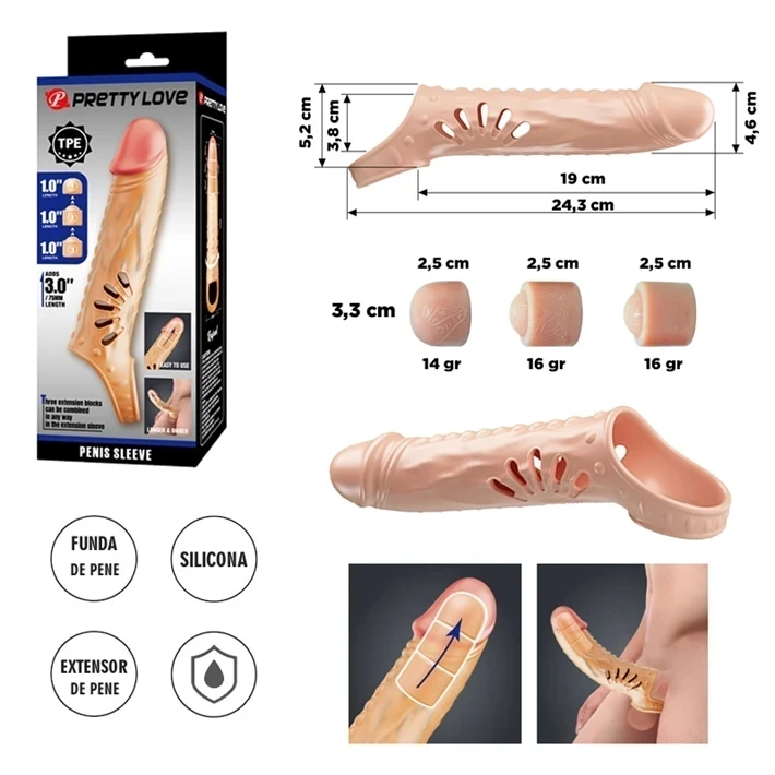 Extensor Premium Realista con 3 Tips Extensibles