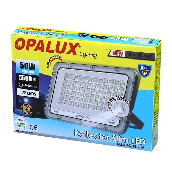 Reflector LED Opalux Slim 50w IP66 Luz Fría 3