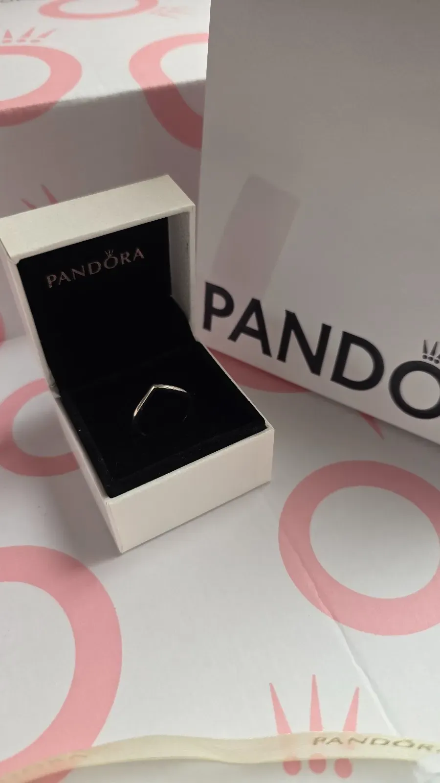 Pandora wishbone silver ring  4
