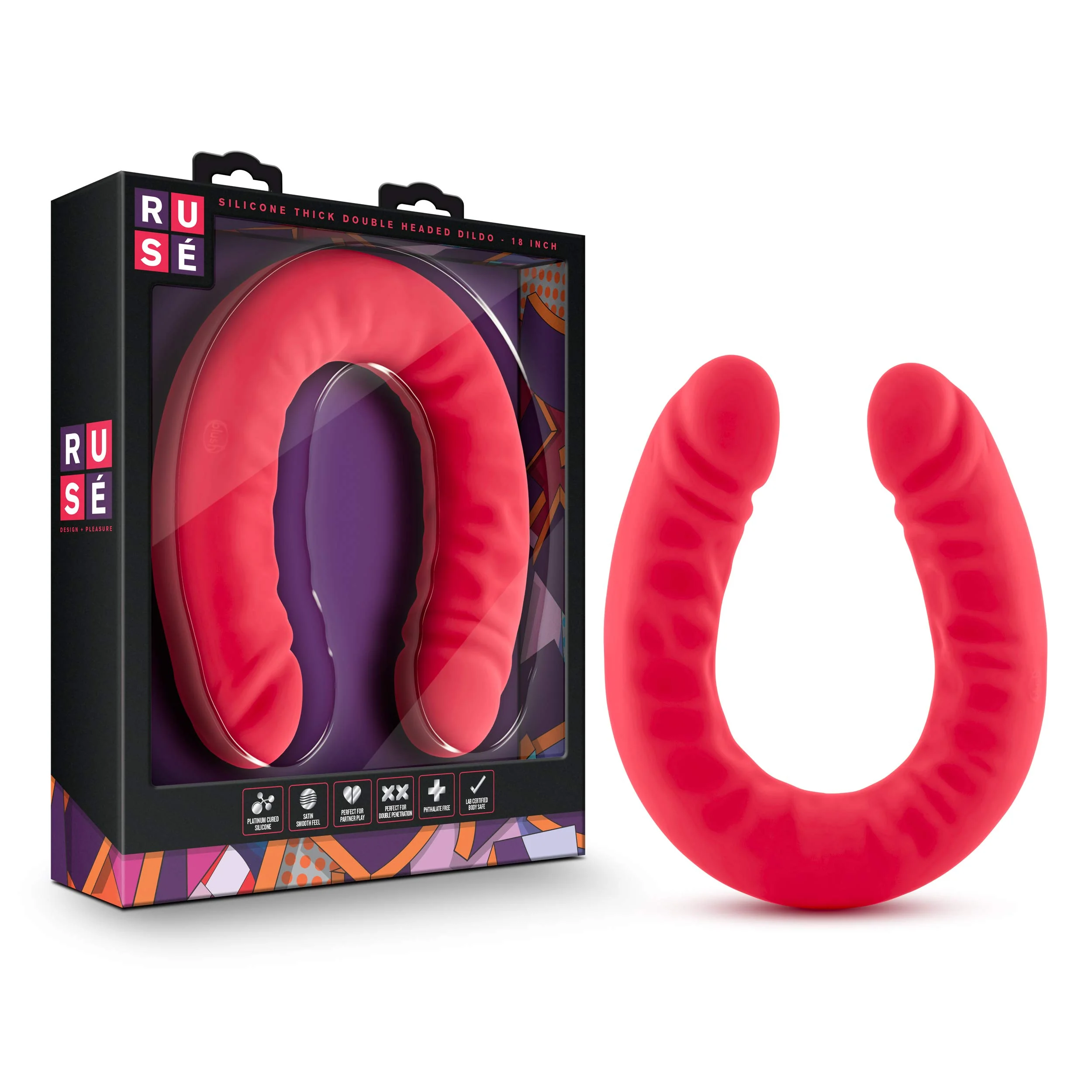 Silicone Double Headed Dildo 18″ Blush Novelties Cerise