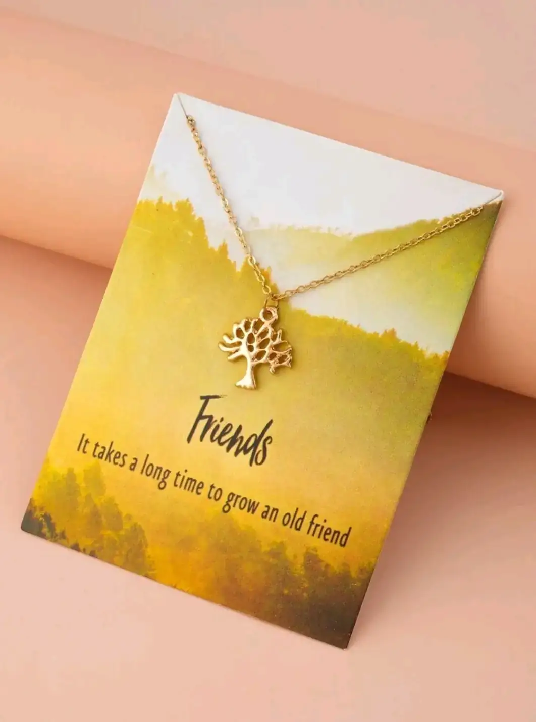 Cadena dije árbol con tarjeta