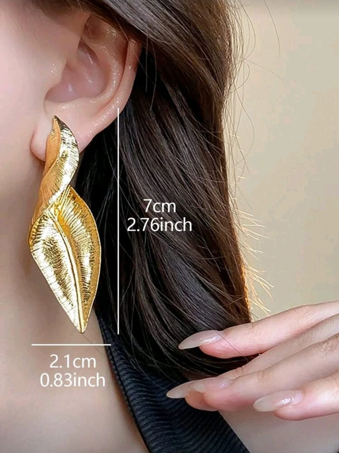 Pendientes elegantes en baño de oro 14K 3