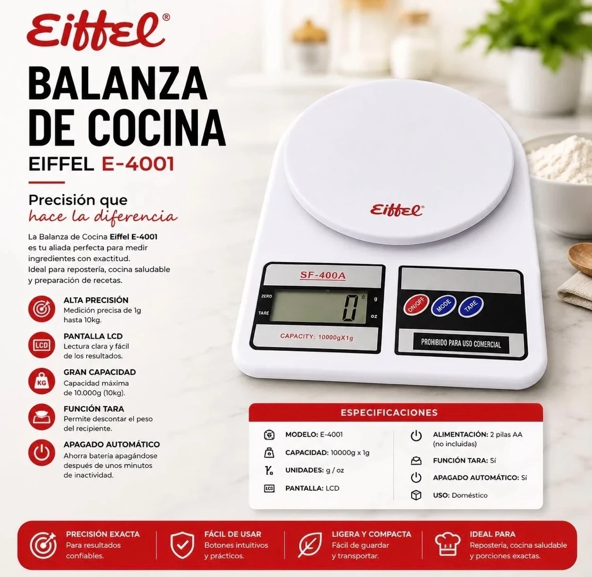 BALANZA DE COCINA EIFFEL 