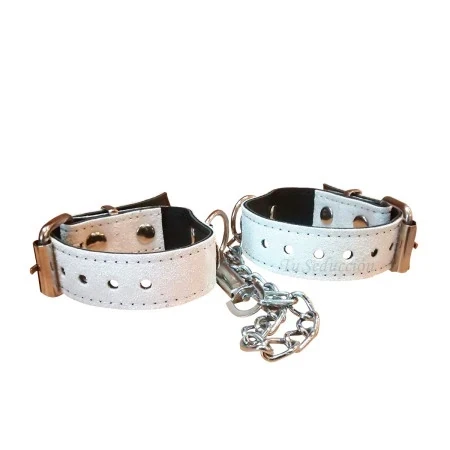 Esposas Premium CUERO Finas Con Cadena En Blancas