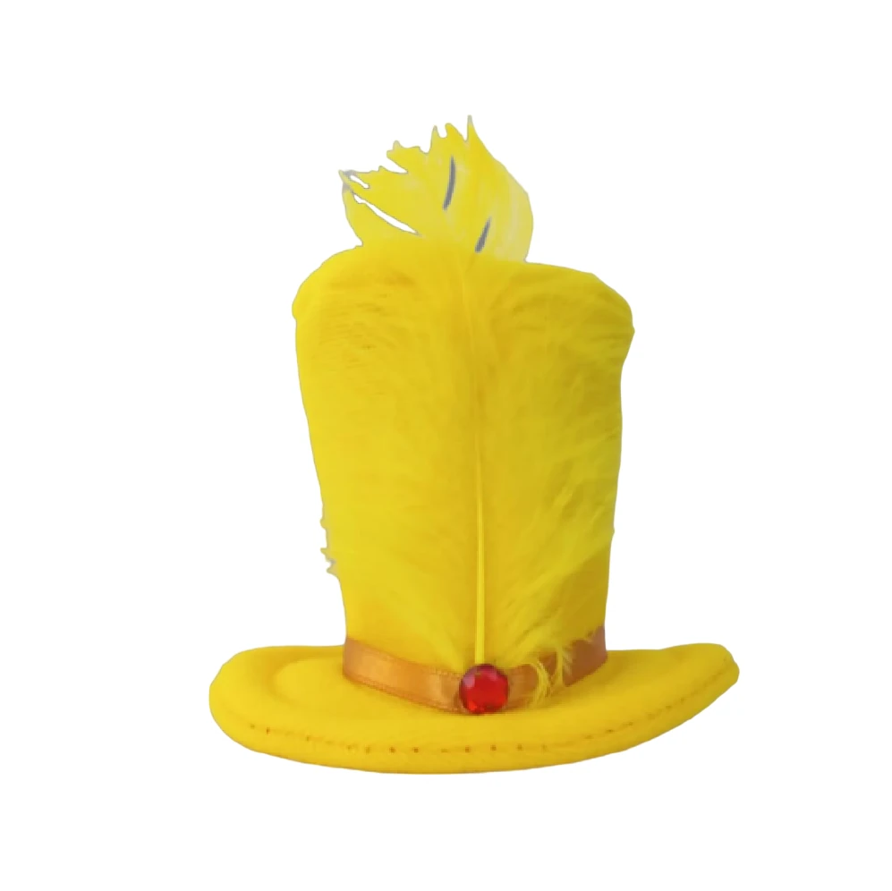 Sombrero plumas amarillo 