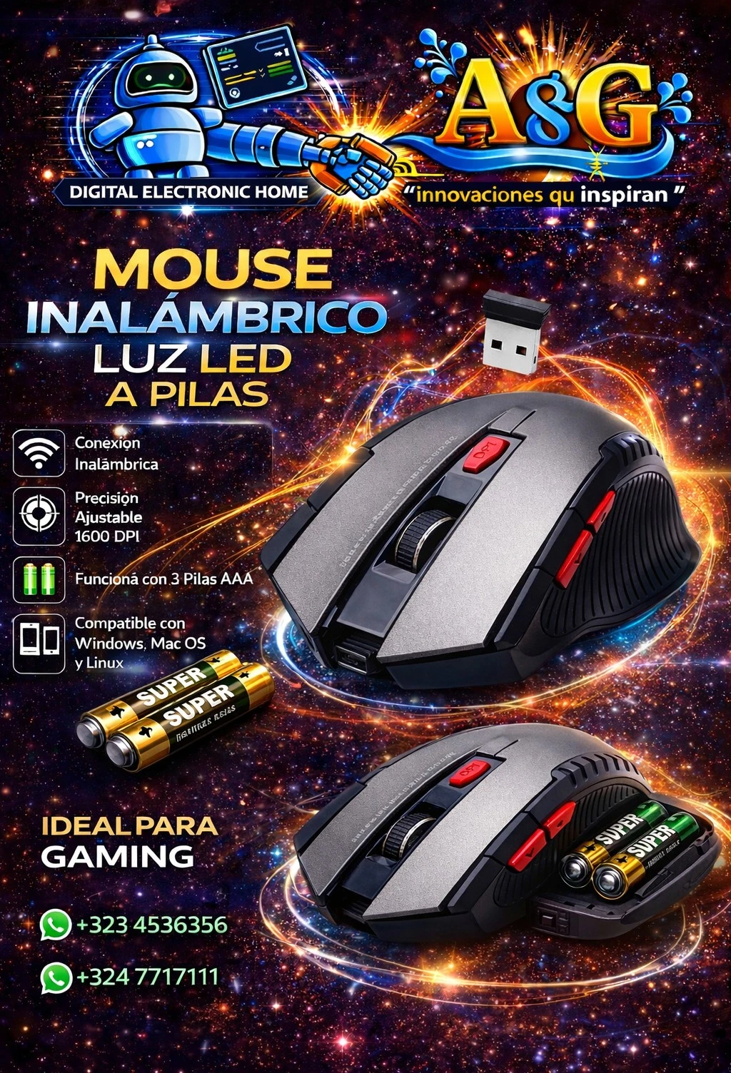 Mause inalámbrico con usb 